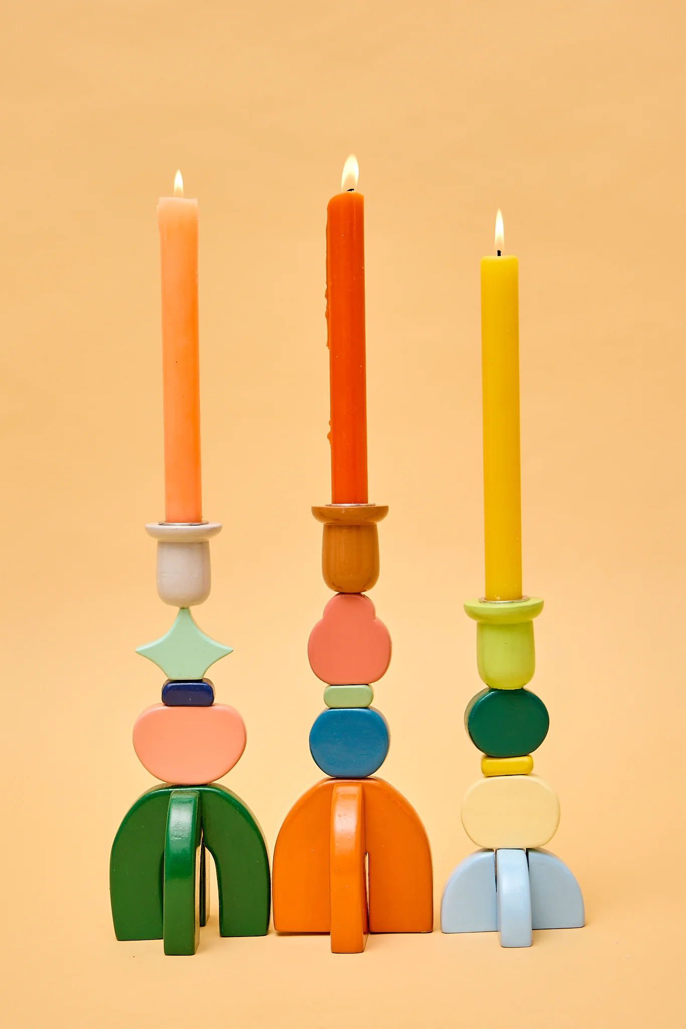 Colourblock Stackable Candlesticks - Rose - Image 4